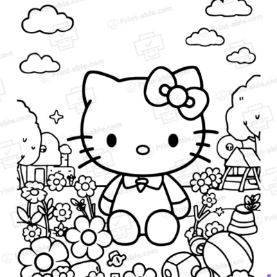 Hello Kitty Coloring Page