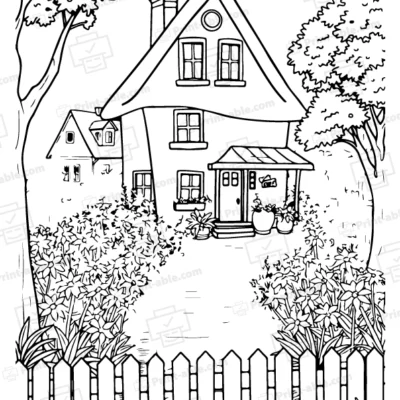 House Coloring Page