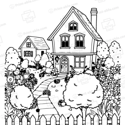 House Coloring Page