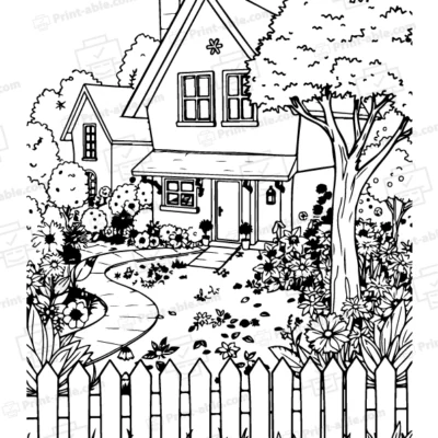 House Coloring Page