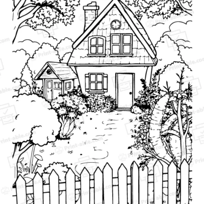 House Coloring Page