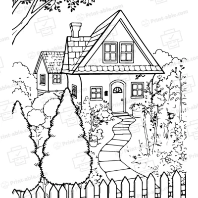 House Coloring Page