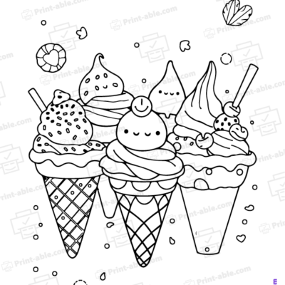 Ice Cream Coloring Page