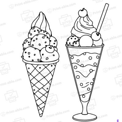 Ice Cream Coloring Page