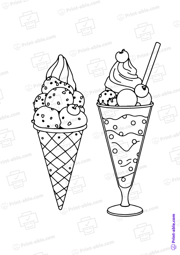 Ice Cream Coloring Page
