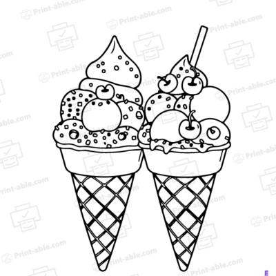 Ice Cream Coloring Page