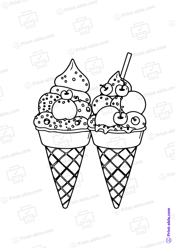 Ice Cream Coloring Page