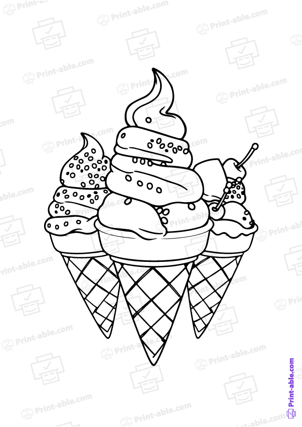 Ice Cream Coloring Page