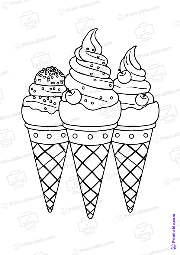 Ice Cream Coloring Page
