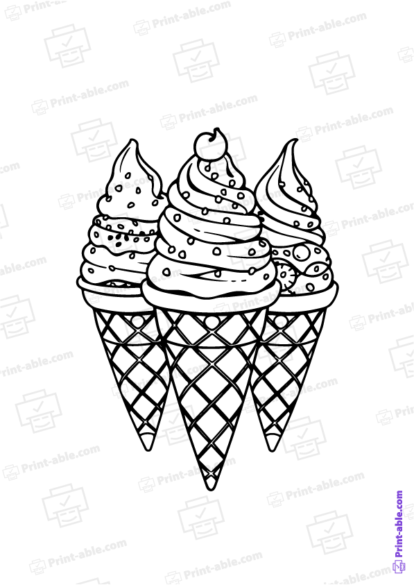 Ice Cream Coloring Page