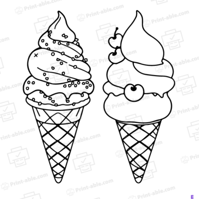 Ice Cream Coloring Page