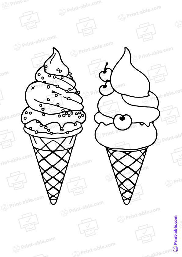 Ice Cream Coloring Page