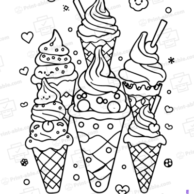Ice Cream Coloring Page