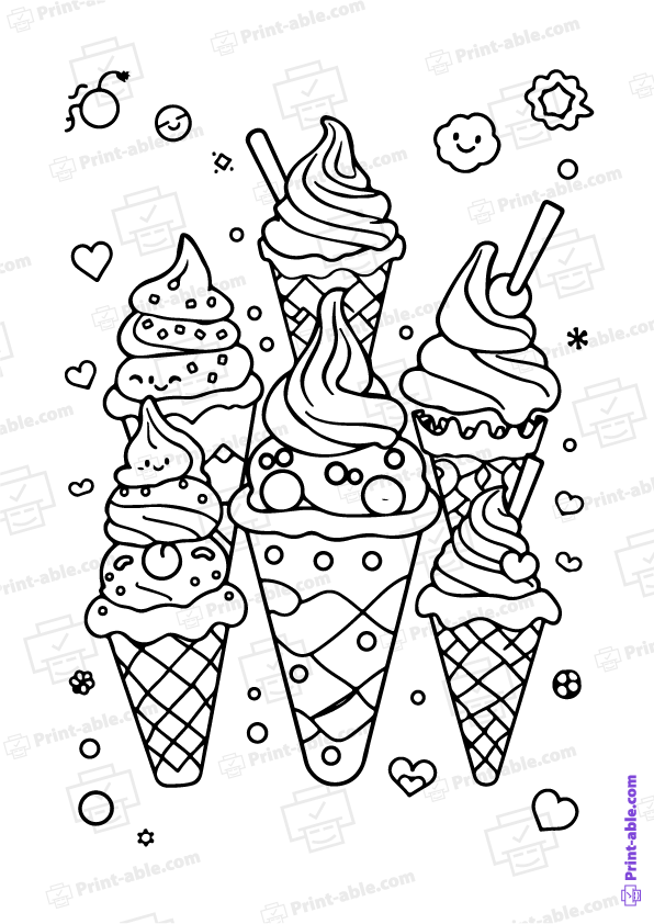 Ice Cream Coloring Page