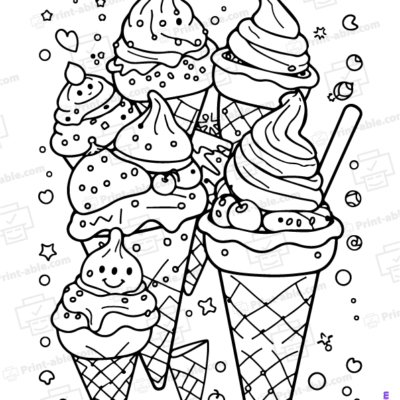 Ice Cream Coloring Page