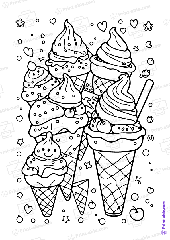 Ice Cream Coloring Page