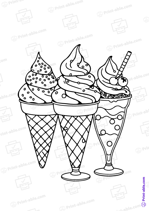 Ice Cream Coloring Page