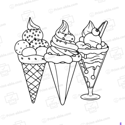Ice Cream Coloring Page