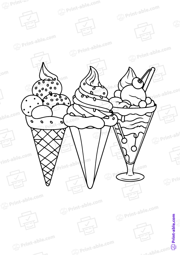 Ice Cream Coloring Page