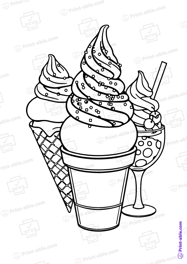 Ice Cream Coloring Page