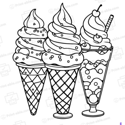 Ice Cream Coloring Page