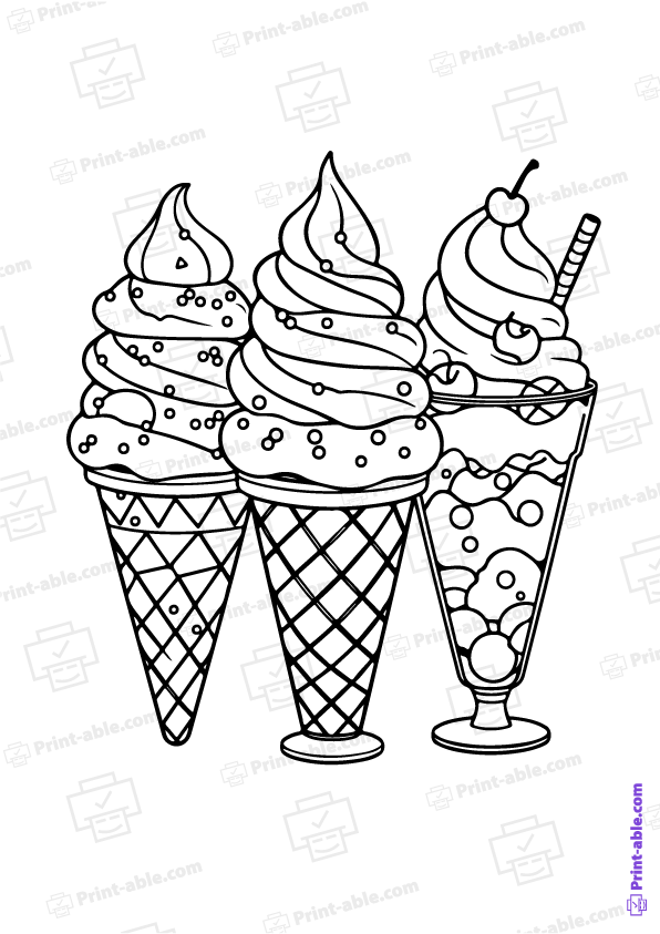 Ice Cream Coloring Page