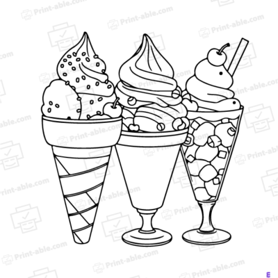 Ice Cream Coloring Page