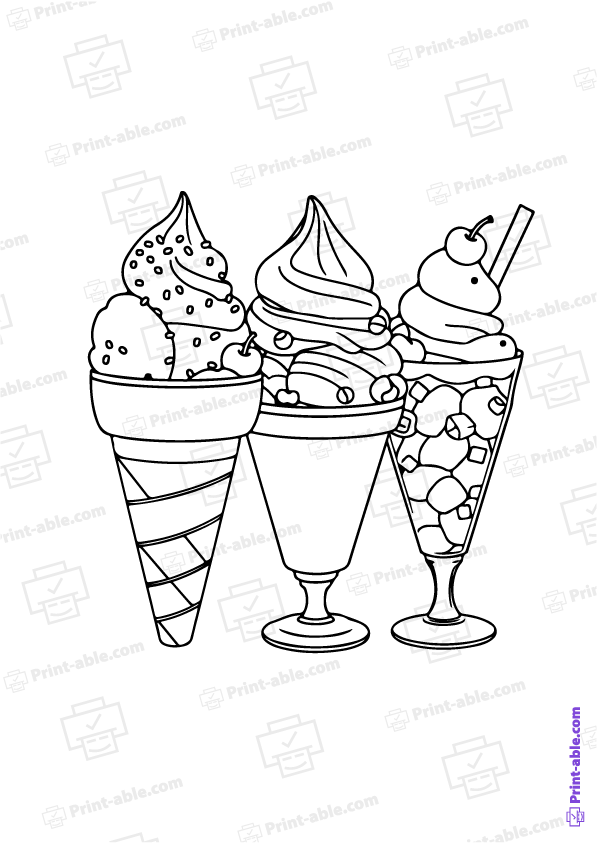Ice Cream Coloring Page