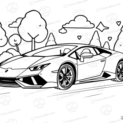 Lamborghini Coloring Page