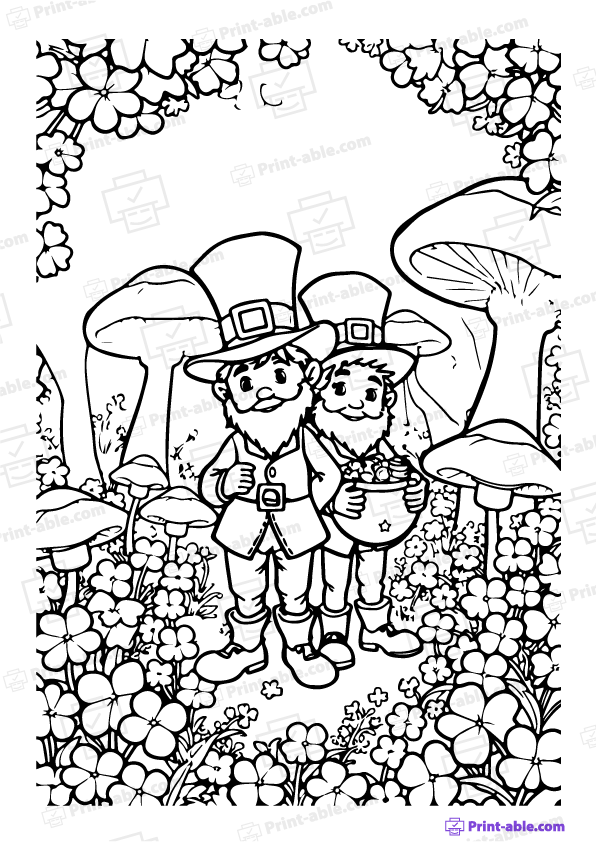 Leprechaun Coloring Page Free Download