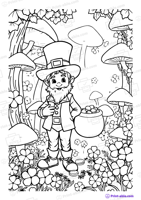 Leprechaun Coloring Page Free Download