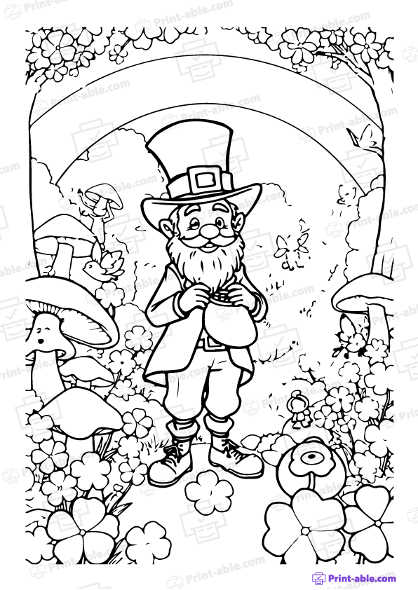 Leprechaun Coloring Page Free Download