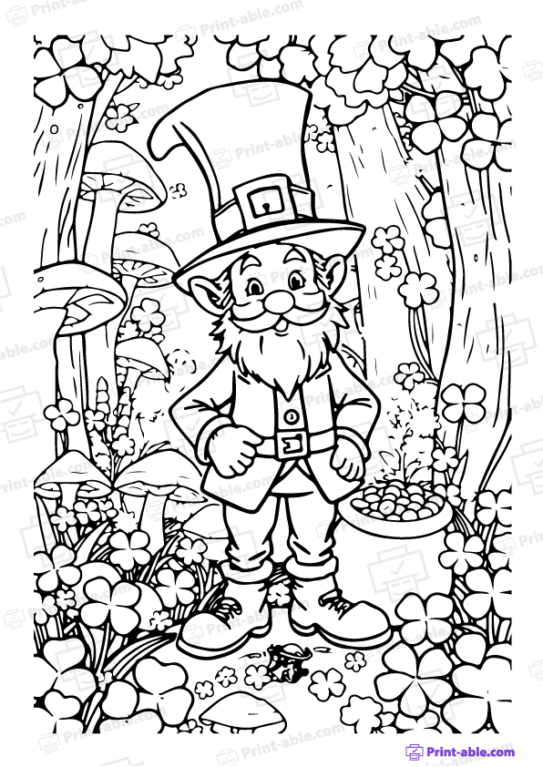 Leprechaun Coloring Page Free Download