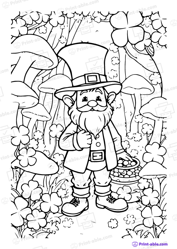 Leprechaun Coloring Page Free Download
