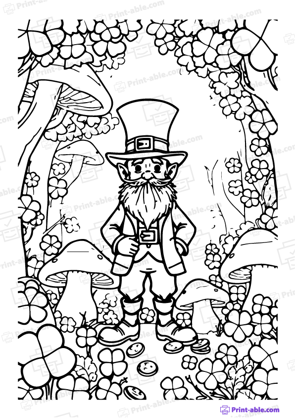Leprechaun Coloring Page Free Download