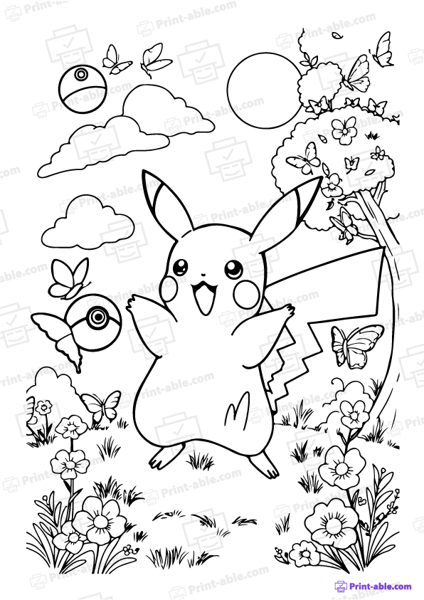 Pikachu Coloring Page