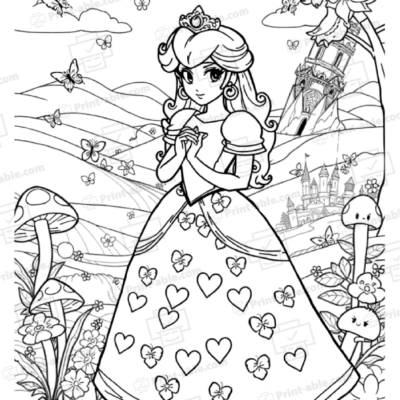 Princess Peach Coloring Page