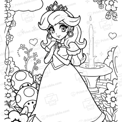 Princess Peach Coloring Page