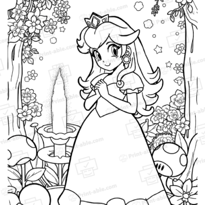Princess Peach Coloring Page