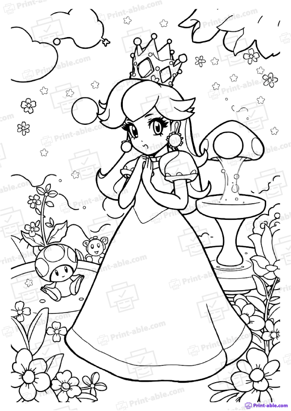 Princess Peach Coloring Page
