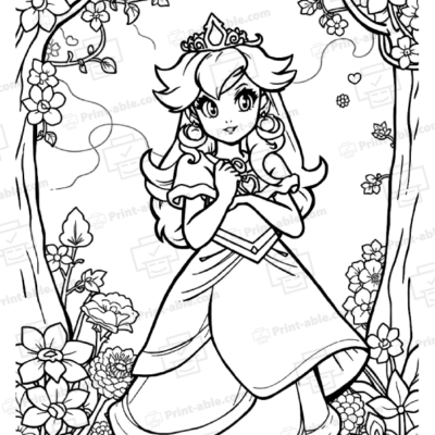 Princess Peach Coloring Page