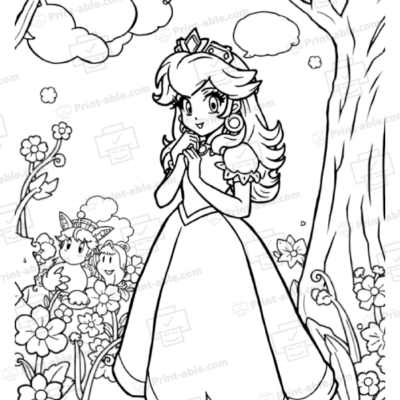 Princess Peach Coloring Page