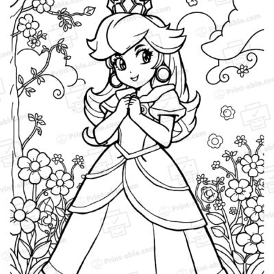 Princess Peach Coloring Page