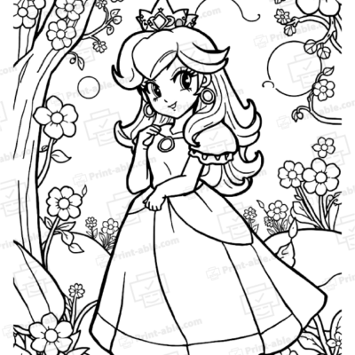 Princess Peach Coloring Page