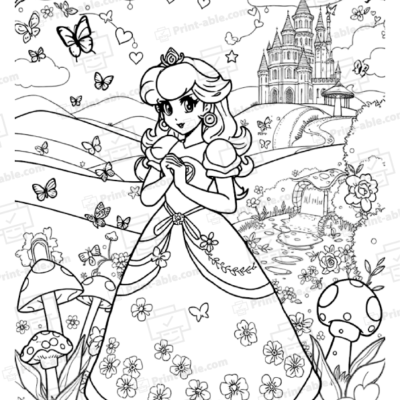 Princess Peach Coloring Page