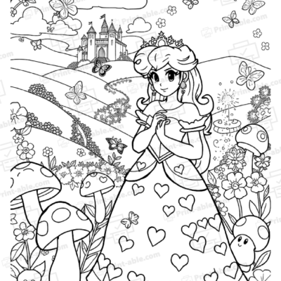 Princess Peach Coloring Page