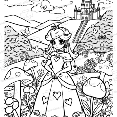 Princess Peach Coloring Page