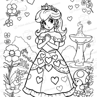 Princess Peach Coloring Page