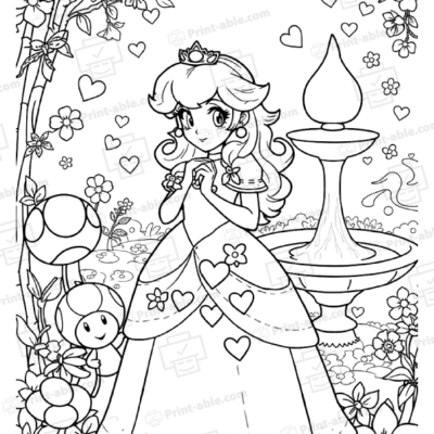 Princess Peach Coloring Page