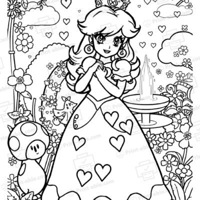 Princess Peach Coloring Page